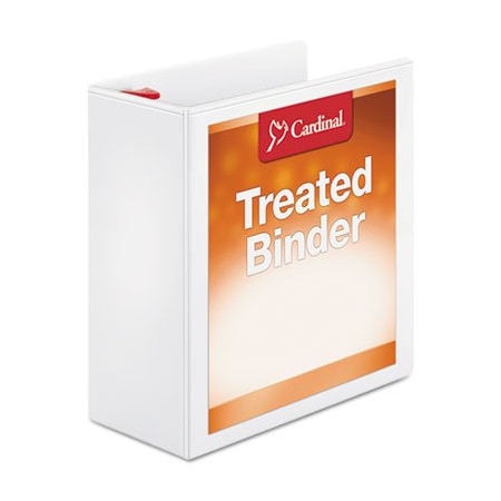 Cardinal Brands Cardinal, TREATED CLEARVUE LOCKING SLANT-D RING BINDER, 3 RINGS, 4in CAPACITY, 11 X 8.5, WHITE 32140